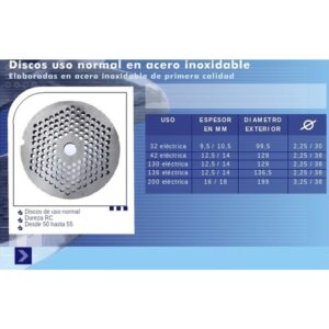 DISCOS ACERO INOXIDABLE